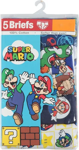 Vista 3 de Nintendo Paquete de 8 calzoncillos 100% algodón peinado para niño con Mario, Luigi, Toad, Yoshi, Peach & Bowser, tallas 4, 6, 8