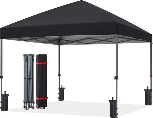 Vista 25 de ABCCANOPY Toldo desplegable – Tienda de campaña portátil para patio al aire libre resistente para patio trasero y terraza con 4 bolsas de arena Beige