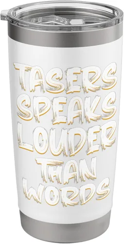 Vista 10 de Tasers Speak Louder Than Words - Vaso aislado de acero inoxidable eléctrico