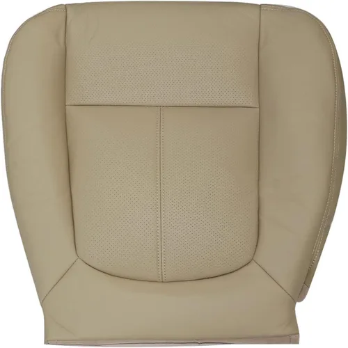 Vista 5 de Priprilod Funda de Asiento de Reemplazo de Microfibra de Cuero Perforada Color Marrón Claro para Conductor y Pasajero, con Respaldo Reclinable