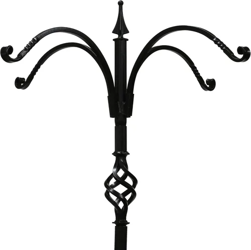 Vista 2 de Juego de poste decorativo para comederos de pájaros de 4 brazos con enchufe de tierra Twister