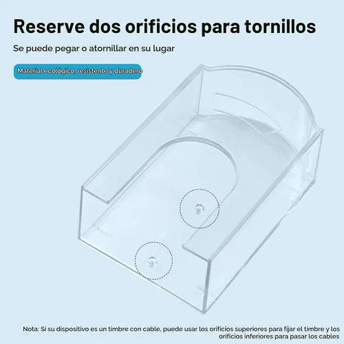 Vista 4 de Cubierta impermeable de botón para timbre de puerta para exterior, cubierta de lluvia para timbre, resistente a la intemperie, para interruptor