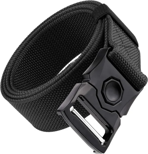 Vista 7 de Sportmusies Cinturón táctico para hombre, cinturón de nailon con hebilla de liberación rápida resistente