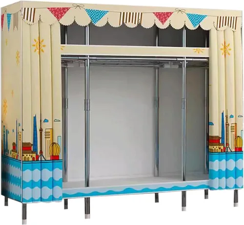 Vista 19 de large closets Portable Wardrobe Closet Thickened Steel Pipe Clothes Closet for Bedroom Hanging Large Closet Lightweight Portable Closet Space-saving