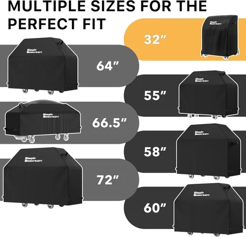 Vista 6 de Simple Houseware Cubierta para Parrilla de Gas BBQ de Servicio Pesado de 32 pulgadas, Poliéster 600D Impermeable, Resistente a la Intemperie
