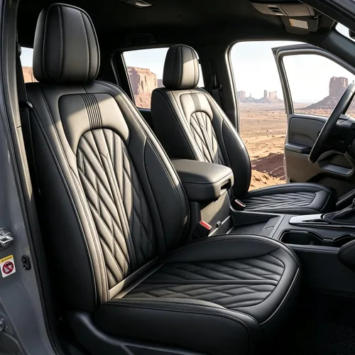 Vista 10 de AOMSAZTO Fundas de asiento para asiento delantero Nissan Frontier 2009-2026 # 014 Negro