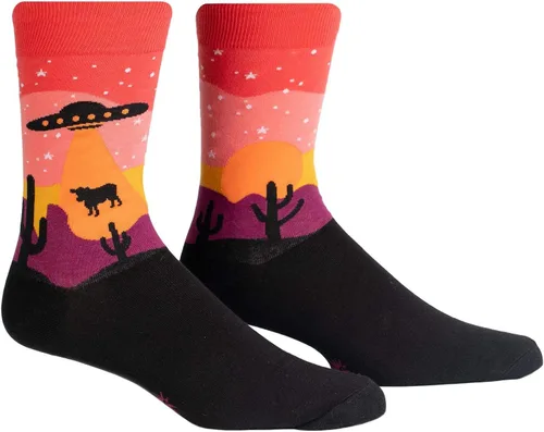 Vista 9 de Sock It To Me, Calcetines para hombre, extraterrestres y espacio Hot Sauce