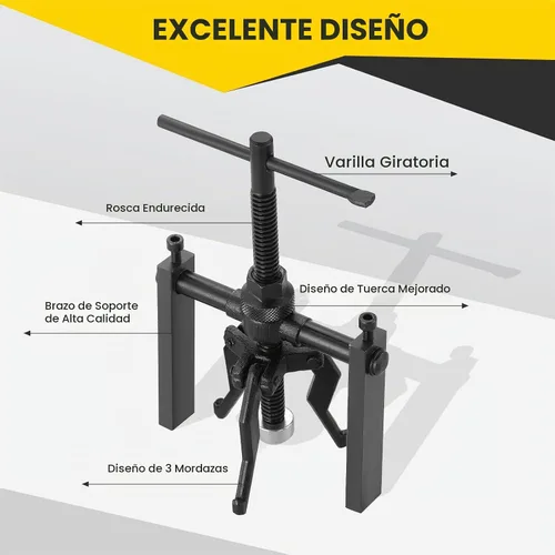 Vista 4 de Juego de extractores de rodamientos interiores de 3 mandíbulas