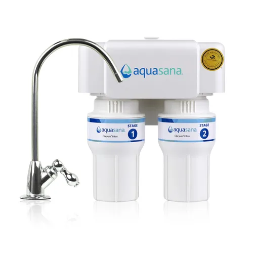 Vista 12 de Aquasana Filtro de agua para debajo del fregadero Filtración de 2 etapas Reduce hasta un 99.99% de PFAS, plomo, cloro, quistes y más Filtro