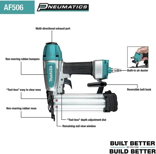Vista 7 de Makita AF506 Clavadora Brad de 2", calibre 18