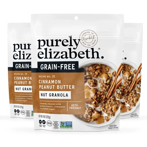 Vista 16 de purely elizabeth Puramente Elizabeth GrainFree Superfood Granola GlutenFree Vegan + Paleo Keto Certificado hecho con puré orgánico 8oz, mantequilla
