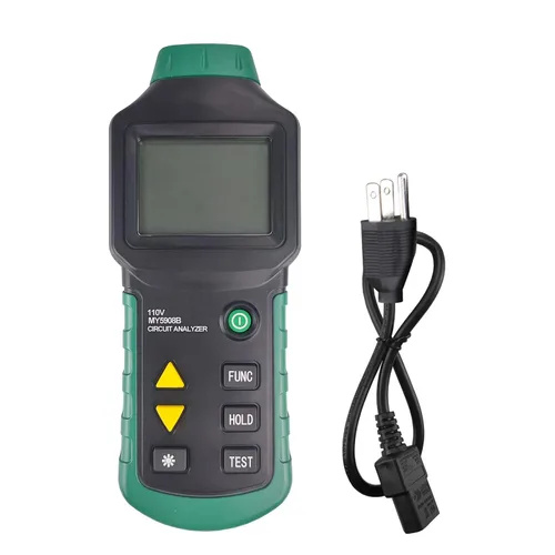 Vista 5 de Analizador de circuito digital True RMS voltaje CA RCD GFCI, probador eléctrico de caída de voltaje, dispositivo de prueba de fallas de línea