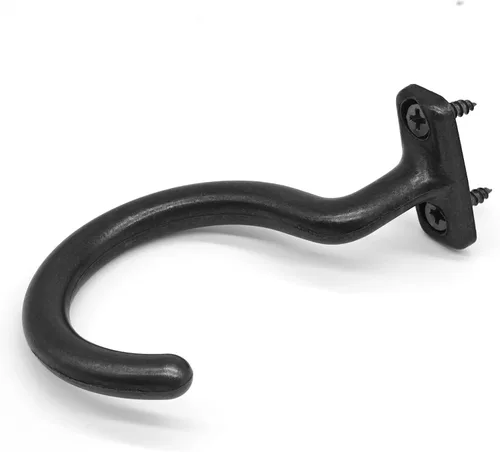 Vista 4 de 2 ganchos de puente de billar con 4 tornillos de montaje, gancho para estante de bola de piscina para almacenamiento de accesorios de mesa de Negro
