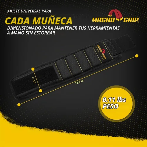 Vista 7 de Pulsera magnética MagnoGrip Negro
