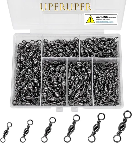 Vista 8 de Kit giratorio de barril de pesca, 300 piezas de acero inoxidable rodamiento conector a presión para pesca de agua dulce de agua salada #2 #3 #4 #5