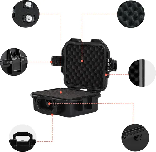 Vista 5 de MEIJIA Funda rígida y compacta impermeable de alta calidad para cámara con espuma de ajuste personalizable, protección completa con diseño ligero