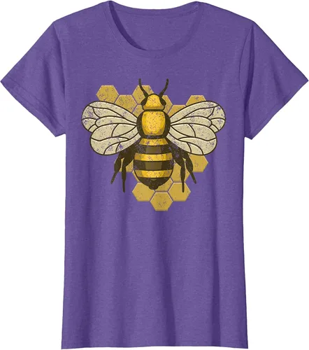 Vista 7 de Retro Beekeeper Beekeeper Honey Bumblebee Vintage Saves Bees T-Shirt Asphalt Grey