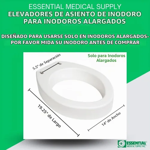 Vista 5 de Essential Medical Supply Asiento de inodoro, estándar, B5081, 1
