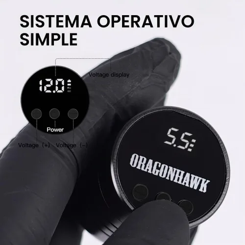 Vista 6 de Dragonhawk Kit de bolígrafo de tatuaje inalámbrico, negro Kit de tatuaje -1