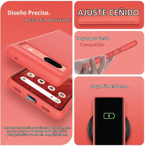 Vista 6 de TUDIA MergeGrip [Doble Capa] - Funda para Google Pixel 7a (2023), [Probada en Caídas de Grado Militar] Borde Elevado para Protección de Pantalla