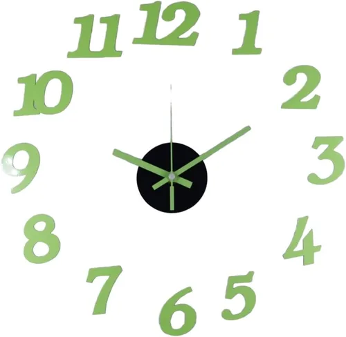 Vista 11 de Reloj de pared DIY, funciona con pilas, cuarzo 3D sin marco, 8-15 pulgadas, negro, grande No.