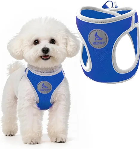 Vista 10 de Kruz - Arnés para perro (pecho de 13.5 a 14 pulgadas, peso de 4 a 6 libras) Athletica chaleco ajustable resistente sin estrangulamiento para perros