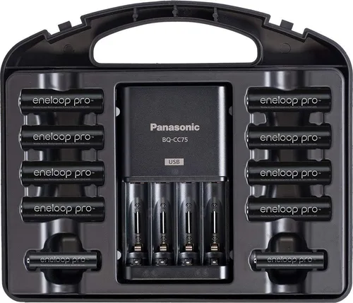 Vista 4 de Panasonic K-KJ75KHC82A Eneloop pro - Baterías recargables de alta capacidad 8AA y Panasonic BK-4HCCA12FA pro AAA baterías recargables precargadas
