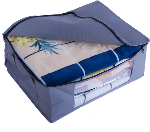 Vista 7 de Bolsas de almacenamiento de ropa con cremallera con ventana transparente de plástico y asas resistentes, ideales para almacenamiento de temporada