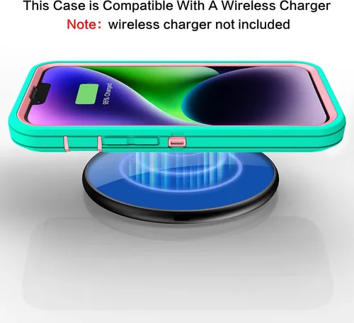 Vista 7 de MXX Funda para iPhone 13, con protector de pantalla de vidrio templado, protector de lente de cámara de 3 capas de alta resistencia, a prueba