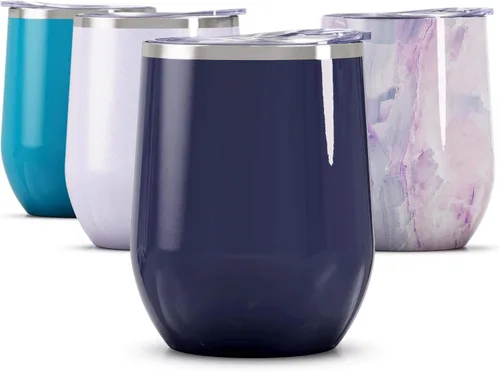 Vista 41 de Vaso de vino Maars Bev sin soporte de con paredes dobles aislantes al vacío de acero inoxidable de 12 onzas, Fucsia