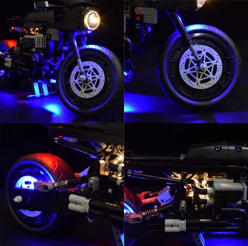 Vista 6 de LightGo Kit de iluminación LED diseñado para Lego 42155 The Batman Batcycle Building Set - No incluye modelo (versión clásica)