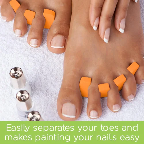 Vista 4 de PrettyClaw Separadores de dedos para pedicura, separadores de dedos de los pies, separadores de uñas de espuma suave para esmalte de uñas, 4