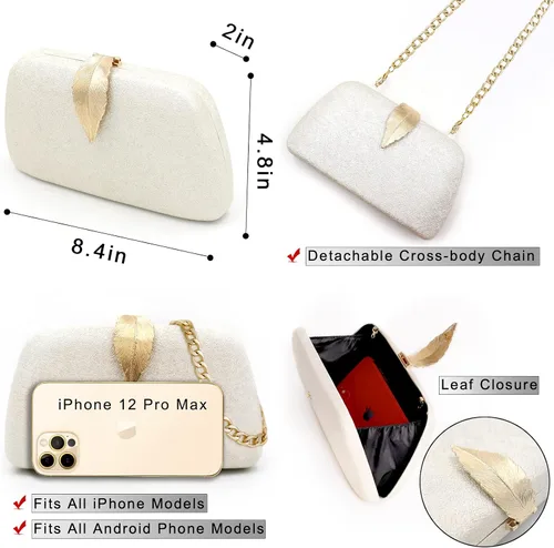 Vista 6 de Before Ever - Bolso de noche Monederos pequeños para mujer de boda Bolsos de noche formales cruzados para mujer