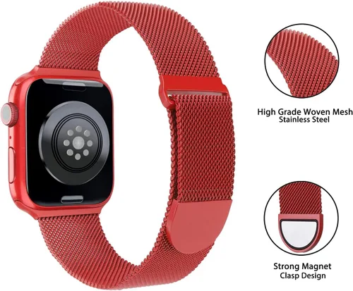 Vista 4 de Correa de metal compatible con correas de Apple Watch de 1.496 in 1.575 in 1.614 in 1.654 in 1.732 in 1.772 in 1.811 in 1.929 in Ultra 3/2/1, correa