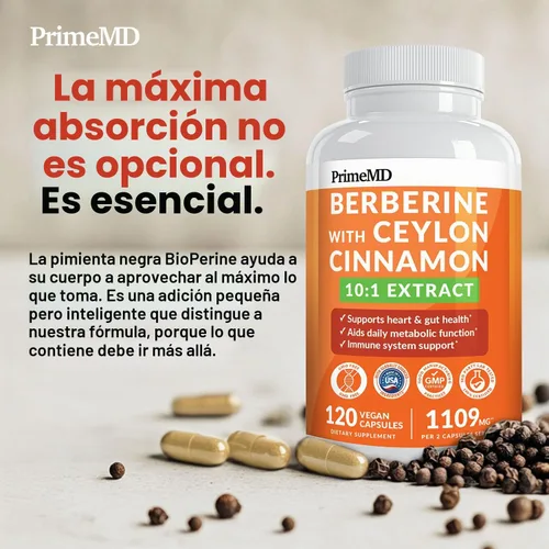 Vista 8 de Suplemento de berberina 21 en 1 con cápsulas de canela de Ceilán, dihidroberberina con cromo, melón amargo y extracto de té verde, berberina
