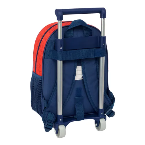 Vista 3 de Mochila Escolar con Ruedas Super Mario Trick Rojo Azul oscuro 28 x 34 x 10 cm