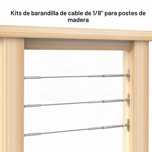 Vista 9 de BLIKA 10 pares de kit de barandilla de cable de 1/8" con hardware de toggle de swage y tensor de palanca, kit de barandilla de cable de acero