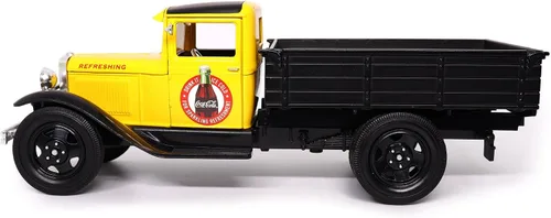 Vista 5 de Motor City Classics Coca-Cola Diecast coleccionable Ford Modelo AA 1931 (versión amarilla) escala 1:24 424023 con licencia