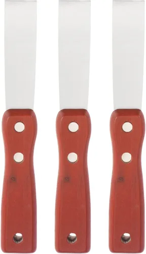 Vista 8 de uxcell Raspador de masilla 1" acero inoxidable masilla cuchillos mango de madera para yeso masilla masilla