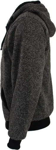 Vista 3 de Sudadera Yasumond con capucha para hombre, con cremallera completa, forro polar, sudadera de lana pesada, talla grande