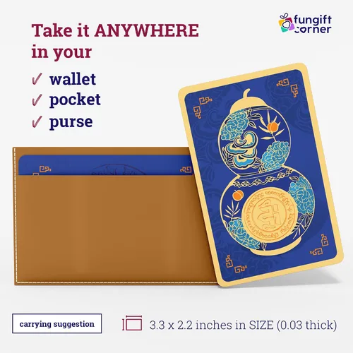 Vista 5 de Amuleto de hierbas curativas y longevidad con Wu Lou, gran símbolo de Feng Shui para buena salud y prosperidad, regalo de Feng Shui, tarjeta