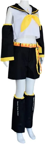 Vista 2 de jrswai Vocaloid02 Rin Len - Disfraz de cosplay de anime marinero uniforme de fiesta de Halloween