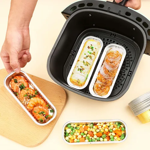 Vista 5 de 20 piezas moldes rectangulares mini para pan con tapas, mini moldes para pasteles con tapas, moldes desechables ramekins tazas para hornear moldes