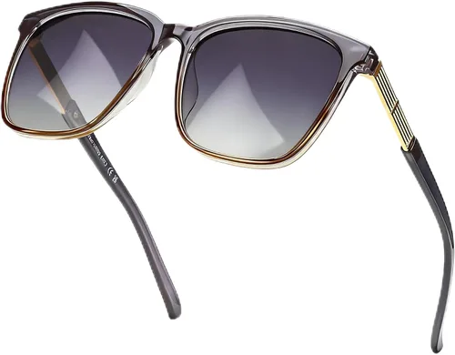 Vista 16 de SIPHEW Gafas de sol cuadradas de gran tamaño para mujer, gafas de sol ligeras de moda, 100% protección UV400, sombra de espejo de moda