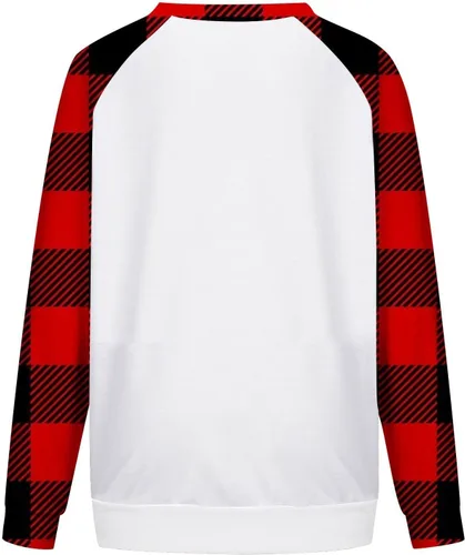 Vista 3 de Camisas de Navidad, camiseta de moda para mujer, cuello redondo, manga larga, hombros caídos, top 2023, estampado navideño