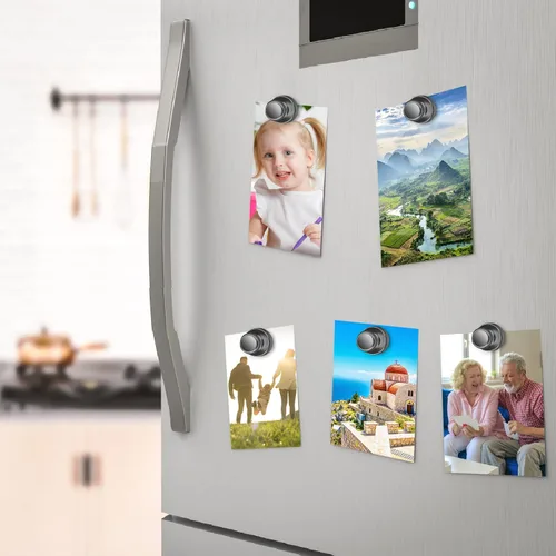 Vista 6 de Paquete de 20 Chinchetas Magnéticas, Imanes Negros Fuertes para Refrigerador, Imanes para Pizarra Blanca, Imanes para Refrigerador Fuertes, Imanes