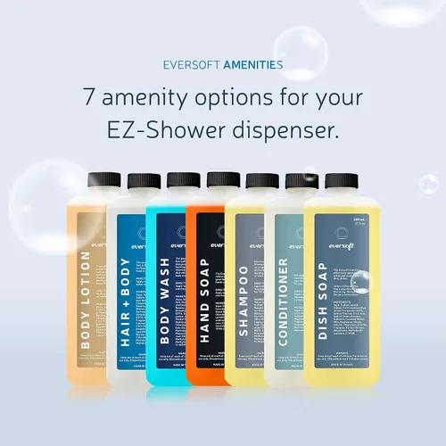 Vista 3 de EZ-Shower - Dispensador de ducha individual para cabello y cuerpo para baño/RV/Airbnb, 11.8 fl oz (12 oz) x 3 unidades, cartuchos de repuesto se