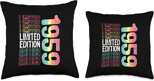 Vista 3 de Limited Edition Vintage 1959 Retro Birthday Throw Pillow