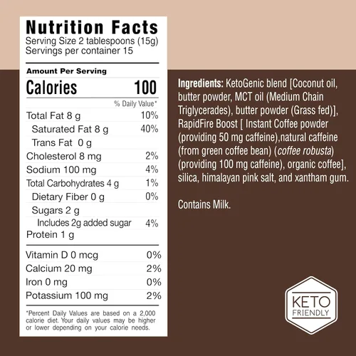 Vista 2 de Rapidfire - Mezcla de café instantáneo cetogénico de alto rendimiento, apoya la energía y el metabolismo, 15 porciones, marrón, 7.93 onzas