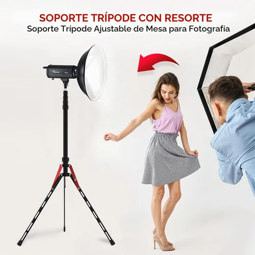 Vista 4 de REFLEX CAMERA Soporte de luz de viaje de aluminio de 7 pies 3 a 88 pulgadas, ligero, compacto y portátil con tornillo de 3/8 de pulgada y 1/4